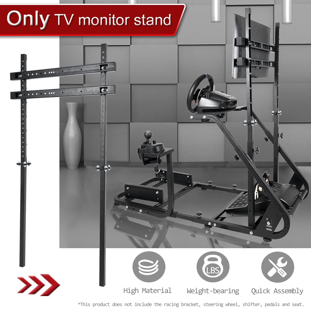 Supllueer Racing Simulator Cockpit Stand Display Frame fit for Logitech Thrustmaster,Fanatec, G25 G27 G29 G920 G923, Adjustable Monitor Bracket for Racing Cockpit Frame Without TV Seat Cockpit Stand