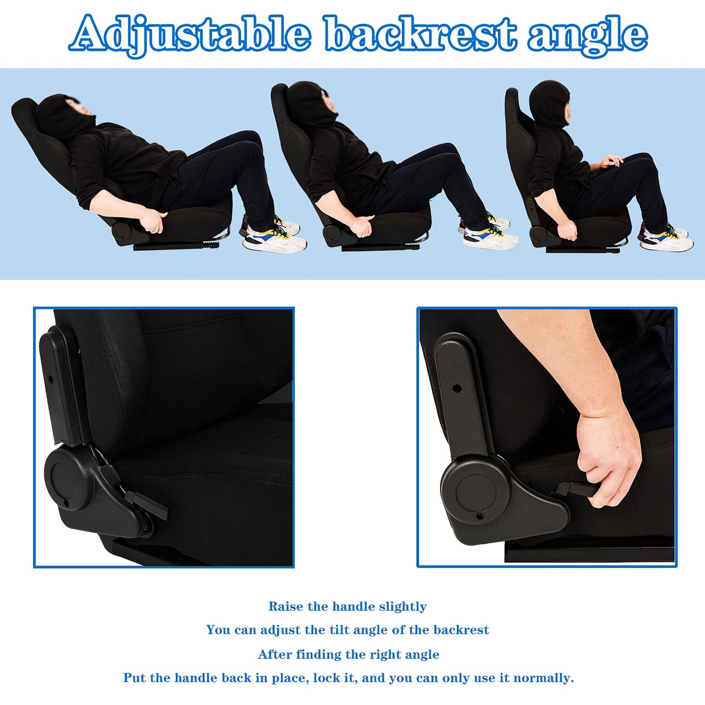 Supllueer Racing Sim Cockpit Seat for Steering Wheel Stand to Expand into Racing Simulator Cockpit with Black Double Locking Slides Cloth Breathable Gaming Seat Fit for Logitech, Thrustmaster