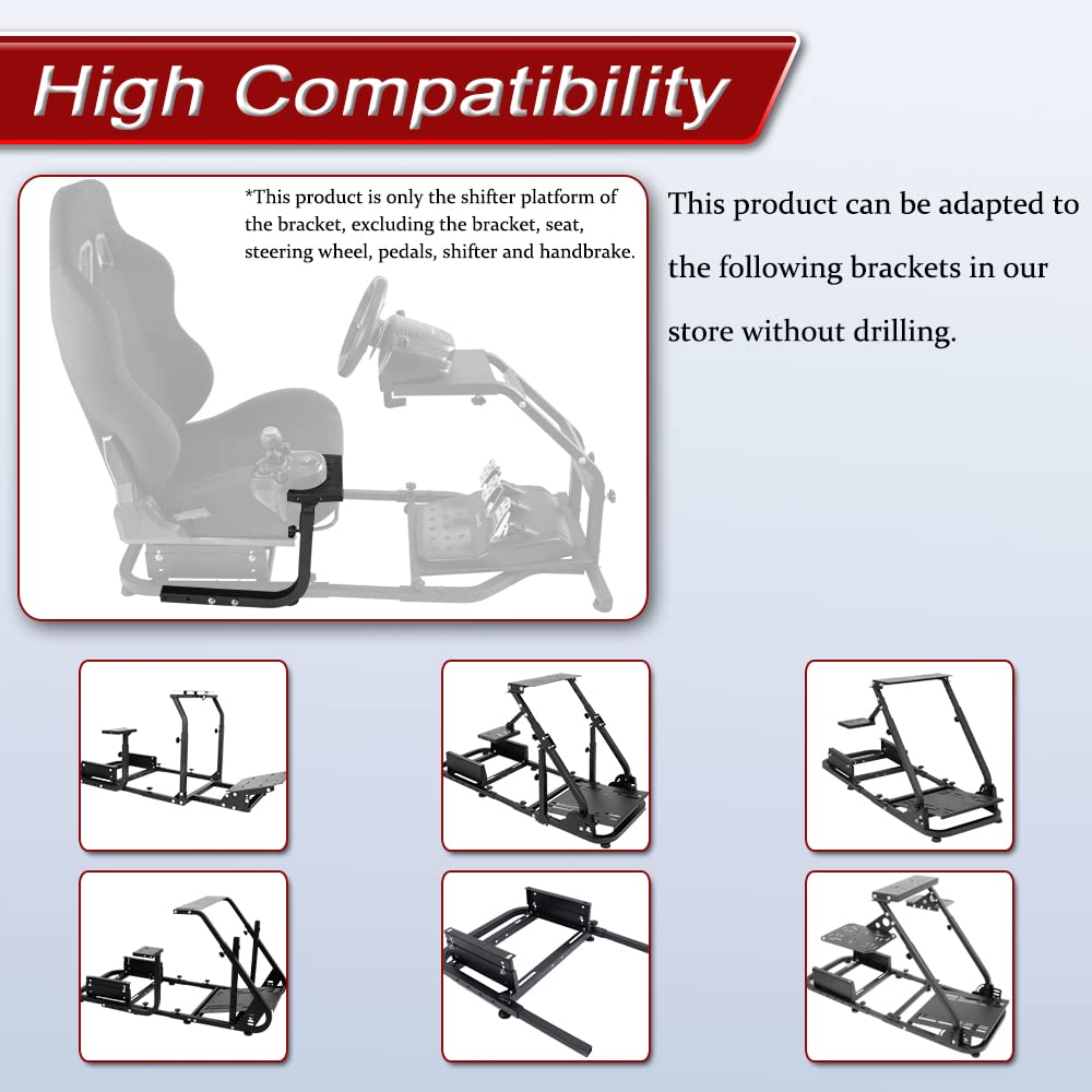 Supllueer Racing Simulator Cockpit Stand Gear Lever Accessories,for Our Racing Game Simulator Stand fit Logitech G25 G27 G29 G920 G923 Thrustmaster Fanatec, NO Handbrake Shifter