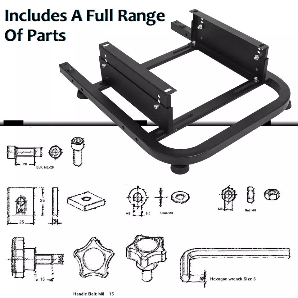 Supllueer Rear Seat Frame Fits Most Racing Seats Wheel Stand Suitable for DIY